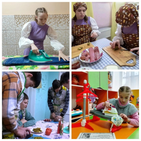 На занятиях по домоводству