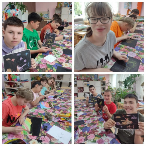 Рисуем в технике граттаж